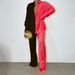 Women's Clothing Fashion Satin Color Matching Loose Button Elastic Pants Casual Women's Suit_ecoleips.com