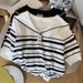 Women's Clothing Summer New Ins Design Lapel Striped Top T Shirt Ice Silk Sweater Female_ecoleips.com