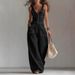 Women's Clothing Women's Denim Jumpsuit Sleeveless Wide Leg Overalls Relaxed Fit Strap Adjustable_ecoleips.com