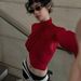 European American Style Women's Long Sleeve Top Fashionable Sexy Tight Fit with Tie up Design Versatile Niche Street Style 2025_ecoleips.com