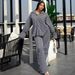 Fashion Women's Striped Button Down Long Sleeved Shirt And Wide Leg Trousers Casual Suit American Style Bell Sleeve_ecoleips.com