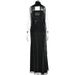 Strapless Silver-Toned Gown – High Waist A-Line Evening Dress With Detachable Neck Scarf (Black/Khaki, S-L)_ecoleips.com