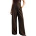 Women's Clothing High Waist Suit Pants Casual Loose Straight Business Commuting Wide Leg Pants_ecoleips.com