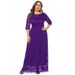 Plus Size Women's Clothing New Lace Pocket Evening Dress Bridesmaid Dress_ecoleips.com