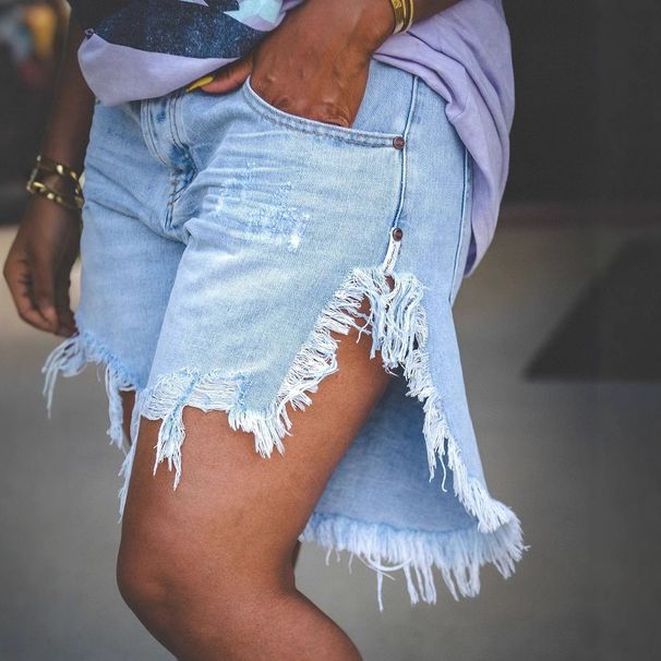 Summer Tassel Ripped Denim Shorts For Women LD2419 New Style Clothing_ecoleips.com