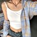 Women's Clothing Summer Design Plaid Stitching Cardigan Small Casual Versatile Base Long Sleeved Casual Shirt Jacket_ecoleips.com