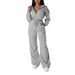 Women's Fleece-Lined Hoodie And High-Waisted Casual Pants Set, Comfortable Two-Piece Outfit For Daily Wear, Loungewear, And Street Style_ecoleips.com