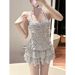 Women's Retro Polka Dot Backless Swimsuit Sweet Conservative Style Slimming Tummy Covering One Piece Alluring New Swimwear_ecoleips.com