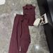 Women's Clothing Popular Red Linen Suit For Women New Summer Fashion Shirt Wide Leg Pants Two Piece Suit_ecoleips.com