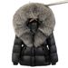 Luxury Goose Down Coat With Fox Fur Collar – Elegant Hooded Winter Jacket For Women (Black/Silver/Brown, S-2XL)_ecoleips.com