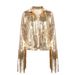 Women's Clothing Sequined Tassel Cardigan Top Jacket Party Annual Meeting Performance Dress_ecoleips.com