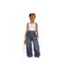 Women's Faux Two-Piece Layered Plaid Patchwork Frayed Hem Casual Jeans Regular Fit Spring/Autumn Summer Cotton Denim_ecoleips.com