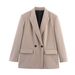 European And American Cross-border Fashion Wholesale Women's Oversized Double-breasted Blazer_ecoleips.com