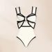 Women's Trendy Backless Swimsuit Flattering Fit Black Trim Inspired Bow One-Piece Summer Swimwear_ecoleips.com
