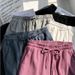 High Elastic Waist Sports Shorts For Women Loose Casual Outdoor Wear Summer New Wide Leg Pants Home Sleepwear_ecoleips.com