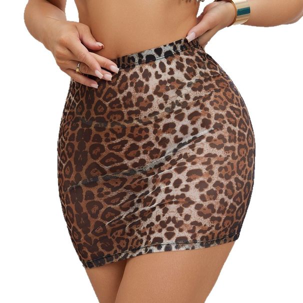 ng2510292 Summer New Style European And American Fashion Sexy Hot Girl Leopard Print Bodycon Slimming Women's Short Skirt_ecoleips.com