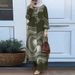 Women's Fashion Printed Robe Suit Women's Long-sleeved Button-down Shirt And Trousers Two-piece Suit_ecoleips.com