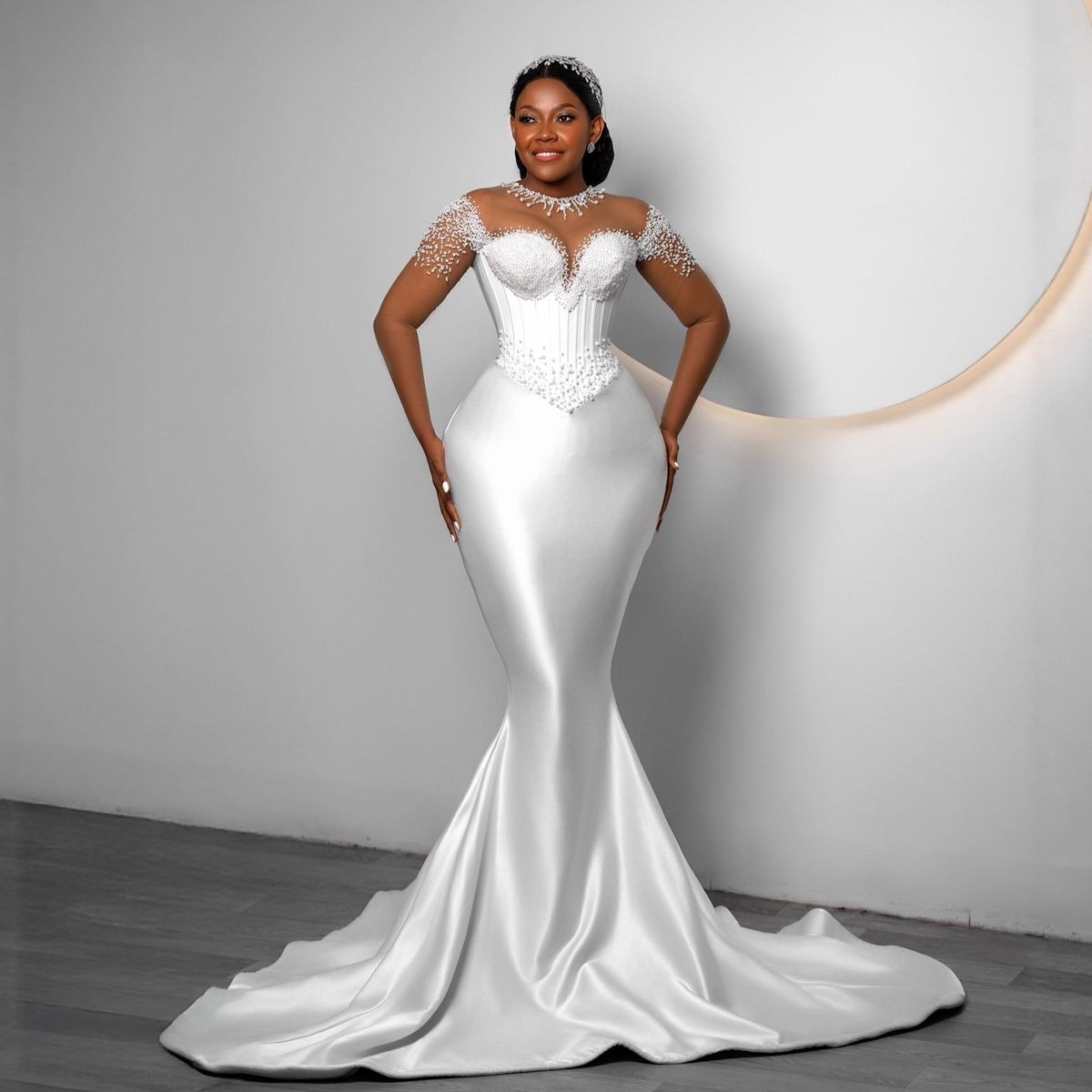 Plus Size Mermaid Wedding Dress – Satin Trumpet Gown With Corset Bustier For Curvy Brides Breathable Yet Structured_ecoleips.com