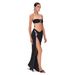 Women's Sexy 3-Piece Bikini Set - Tube Top & High-Cut Bottom Swimsuit (European & American Style, Solid Color)_ecoleips.com