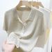 Women's Clothing Thin Sweater Slimming Short Sleeves Solid Color Versatile Short Cardigan Top_ecoleips.com