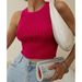 Aria Basics Aria Basics Women's Knitted Vest 2025 Summer Solid Color Slim Fit Ribbed Inner Top Short Y2K European And American Street Style_ecoleips.com