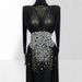 Crystal-Embellished Bandage Dress With Sheer Cape – Sexy Strapless Gown For Club Parties & Stage Performances_ecoleips.com