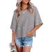2026 European And American Cross-Border Hot Sale New Style Patchwork Solid Color Bell Sleeve Casual Loose T-Shirt_ecoleips.com