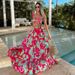 Women's Ruffle Print High-Waisted Bikini Set European American Style Two-Piece Swimsuit For Vacation Sexy Simple Design_ecoleips.com