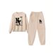 Women's Printed Two Piece Tracksuit, Long Sleeve Pullover Top And Drawstring Waist Pants, Casual Sportswear For Spring And Fall_ecoleips.com