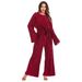 Verve Muslim Pleated Beaded Bell Sleeve Loose Jumpsuit Set For Women 1635_ecoleips.com
