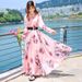2023 Chiffon Long Sleeve Summer European And American Foreign Trade Women's Beach Vacation Dress_ecoleips.com