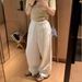 Suitable For All Seasons 2024 Summer Thin Full Cotton Linen Versatile Loose Lazy Straight Women's Cuffed Two-Way Long Pants_ecoleips.com