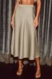Women's A-Line Skirt Solid Color Satin Fabric European American Style Hip Spring Summer New Fashion Ladies Skirt_ecoleips.com