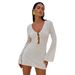 Women's Clothing Sexy Knit Beach Cover-Up Dress – Sheer Bikini Wrap, Boho Chic Swimwear Cover_ecoleips.com