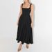 Elegant Solid Color Sleeveless Midi Dress With Adjustable Straps - Slim Fit Summer Dress For Women_ecoleips.com
