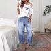 Women's Clothing Women's Loose Casual Jeans Wide Leg Street Style Solid Color Washed Denim Pants For Formal & Casual_ecoleips.com