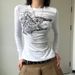 Retro Print Long Sleeve T-Shirt for Women Casual Y2K Harajuku Style Slim Fit round Neck Base Layer Top European American_ecoleips.com