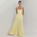 European American Style Women's Long Dress Elegant Sexy Low Cut Halter Waist Cinching Backless Fishtail Skirt_ecoleips.com