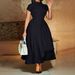 Women's Clothing fashion temperament high waist banquet big swing skirt elegant evening dress_ecoleips.com