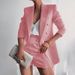 Double-Breasted Women's Blazer Spring Summer Thin Commuter Style Suit Waist-Cinching Slimming High-End Coat_ecoleips.com