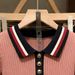 Women's Striped Knit Short Sleeve T-Shirt Retro Color Blocking Slim Fit Spring/Summer New Style Top_ecoleips.com