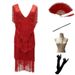 European And American Women's Clothing Set 1920s Retro Sequin Party Evening Dress Skirt Tassel_ecoleips.com