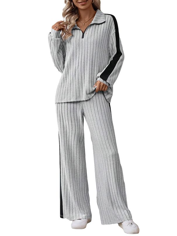 Women's Clothing Casual Suits For Women Autumn New High End Design Sweatshirt Wide Leg Pants Two Piece Suit_ecoleips.com