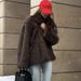 Luxury Fur Coat For Women, Winter Warm Longline Open Front Jacket, Soft Fluffy Cozy Oversized Cardigan, Elegant Streetwear Style (White/Coffe)_ecoleips.com