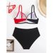 2025 Women's Patchwork Polka Dot Bikini Set European American Style Sexy Two-Piece Swimwear for Vacation Beach Regular Fit Polyester_ecoleips.com