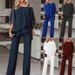 Women's Batwing Sleeve Off-Shoulder Top with Irregular Hem And Matching Pants Elegant Two-Piece Party Set for Spring/Summer/Autumn_ecoleips.com