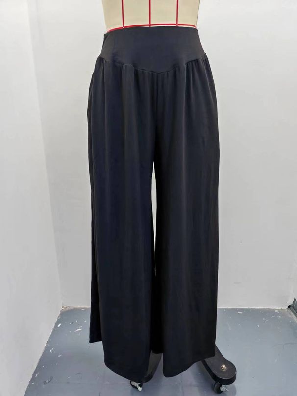 K New Loose Pants With A Drooping Feel, Women's High Waisted Wide Leg Pants_ecoleips.com
