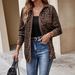Women's Leopard Print Corduroy Long Sleeve Jacket Button Up Outerwear For Autumn Winter Fashion_ecoleips.com