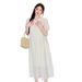 Summer New Korean Fashion Fresh Slimming Tencel Cotton Polka Dot Maternity Dress_ecoleips.com
