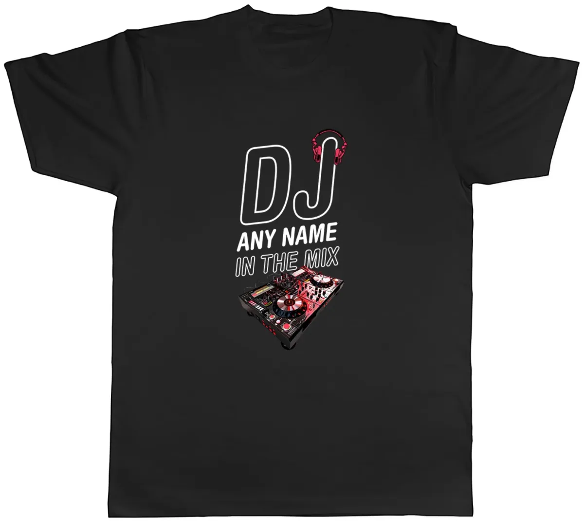 Women's T-Shirts Personalised DJ Any Name In The Mix Music Deejay Mens T-Shirt Tee Gift Top_ecoleips.com